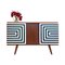 Cabinet with Op Art Motif, Poland, 1950s, Image 2
