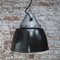 Vintage Industrial Black Enamel & Clear Glass Factory Pendant Light 4