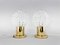 Brass and Glass Table Lamps by Kamenicky Senov, 1970s, Set of 2 2