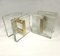 Architectural Clear Glass and Gilt Metal Push Pull Double Door Handles, 1960s, Set of 2 9