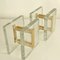 Architectural Clear Glass and Gilt Metal Push Pull Double Door Handles, 1960s, Set of 2 6