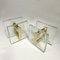 Architectural Clear Glass and Gilt Metal Push Pull Double Door Handles, 1960s, Set of 2 2