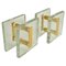 Architectural Clear Glass and Gilt Metal Push Pull Double Door Handles, 1960s, Set of 2, Image 1