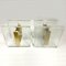 Architectural Clear Glass and Gilt Metal Push Pull Double Door Handles, 1960s, Set of 2 8