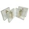 Clear Glass and Gilt Metal Push Pull Double Door Handles, 1960s, Set of 2 2