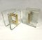 Clear Glass and Gilt Metal Push Pull Double Door Handles, 1960s, Set of 2 8