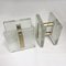 Clear Glass and Gilt Metal Push Pull Double Door Handles, 1960s, Set of 2 5