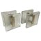 Clear Glass and Gilt Metal Push Pull Double Door Handles, 1960s, Set of 2 1