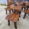 French Brutalist Oak Chairs, 1975, Set of 8 3