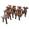 French Brutalist Oak Chairs, 1975, Set of 8, Image 1