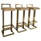 Brass Bar Stools in the style of Maison Jansen, 1980s, Set of 3 1