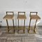 Brass Bar Stools in the style of Maison Jansen, 1980s, Set of 3 4