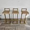 Brass Bar Stools in the style of Maison Jansen, 1980s, Set of 3, Image 4
