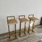 Brass Bar Stools in the style of Maison Jansen, 1980s, Set of 3 9