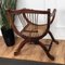 Italian Wooden Carved Caned Back Slatted Armchair, 1940s 5