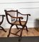Italian Wooden Carved Caned Back Slatted Armchair, 1940s, Image 3