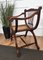 Italian Wooden Carved Caned Back Slatted Armchair, 1940s 4