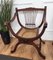 Italian Wooden Carved Caned Back Slatted Armchair, 1940s 2