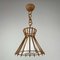 Lámpara colgante de ratán y vidrio opalino al estilo de Louis Sognot, Francia, años 50, Imagen 2
