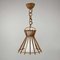 Rattan & Opaline Glass Pendant Light in the style of Louis Sognot, France, 1950s, Image 3