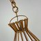 Rattan & Opaline Glass Pendant Light in the style of Louis Sognot, France, 1950s 10