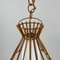 Rattan & Opaline Glass Pendant Light in the style of Louis Sognot, France, 1950s 4
