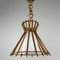 Rattan & Opaline Glass Pendant Light in the style of Louis Sognot, France, 1950s 5