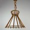 Rattan & Opaline Glass Pendant Light in the style of Louis Sognot, France, 1950s, Image 5
