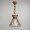 Lámpara colgante de ratán y vidrio opalino al estilo de Louis Sognot, Francia, años 50, Imagen 15