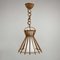 Rattan & Opaline Glass Pendant Light in the style of Louis Sognot, France, 1950s, Image 15