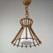 Lámpara colgante de ratán y vidrio opalino al estilo de Louis Sognot, Francia, años 50, Imagen 14
