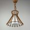 Rattan & Opaline Glass Pendant Light in the style of Louis Sognot, France, 1950s, Image 14