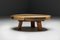 French Round Artisan Wooden Coffee Table, 1950s, Image 4