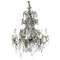 Italian Glass Drop Chandelier with Metal Structure, 1950s 1