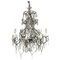 Italian Glass Drop Chandelier with Metal Structure, 1950s, Image 1