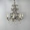 Italian Glass Drop Chandelier with Metal Structure, 1950s 2