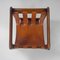 Moderne italienische Mid-Century Holzsessel aus braunem Leder mit Schnallen, 1960er, 2er Set 9