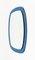 Mid-Century Oval Wall Mirror with Blue Frame from Cristal Art, Italy, 1960s, Image 8