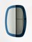 Mid-Century Oval Wall Mirror with Blue Frame from Cristal Art, Italy, 1960s 7