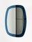 Mid-Century Oval Wall Mirror with Blue Frame from Cristal Art, Italy, 1960s, Image 7