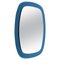 Mid-Century Oval Wall Mirror with Blue Frame from Cristal Art, Italy, 1960s 1