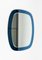 Mid-Century Oval Wall Mirror with Blue Frame from Cristal Art, Italy, 1960s 3