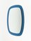 Mid-Century Oval Wall Mirror with Blue Frame from Cristal Art, Italy, 1960s, Image 11
