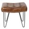 Tabouret Vintage en Cuir Marron 1