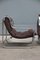 Sofa and Lounge Chairs in Leather and Curved Chromed Metal, 1970s, Set of 3 4