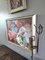 Peces y flores, pintura al óleo, años 50, enmarcado, Imagen 4