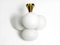 Space Age Brass Ceiling Lamp with 4 White Oval Glass Spheres from Kaiser Leuchten, 1960s 4