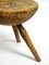 Hand-Carved 3-Legged Wood Stool, 1900s, Image 9