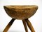 Hand-Carved 3-Legged Wood Stool, 1900s, Image 7