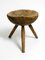 Hand-Carved 3-Legged Wood Stool, 1900s, Image 15